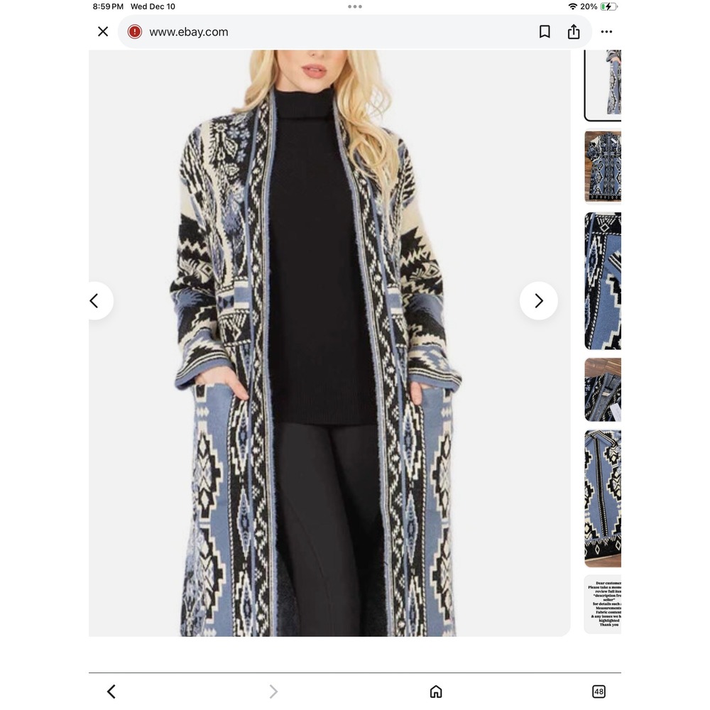 EXCELLENT CONDITION SOFT SURROUNDINGS ANNELISE SOFT CARDIGAN WITH POCKETS